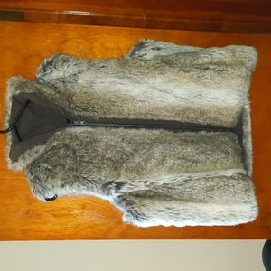 Weatherproof reversible faux fur vest